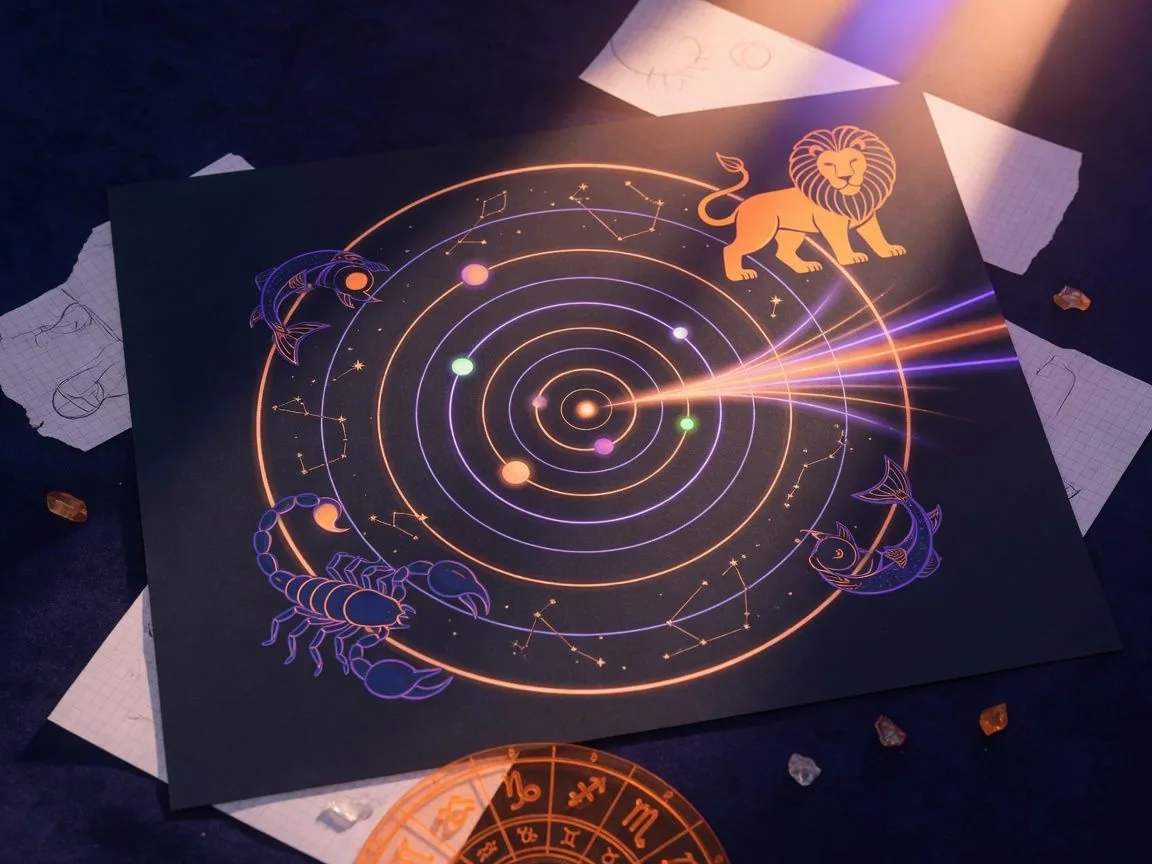 Diagram showing planetary orbits and alignment