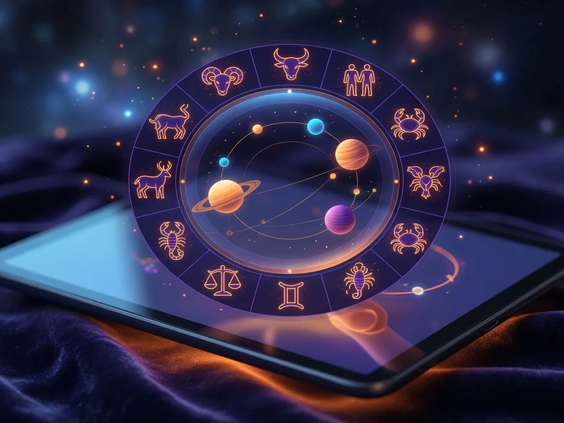 Interactive zodiac wheel with planetary positions